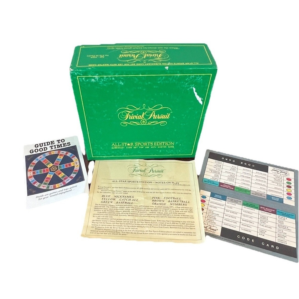 Vintage 1983 Trivial Pursuit All-Star Sports Edition Subsidiary Card Set 1000ct